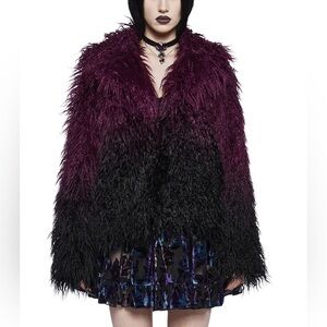 Widow I’d Die Again Faux Fur Ombré Jacket
